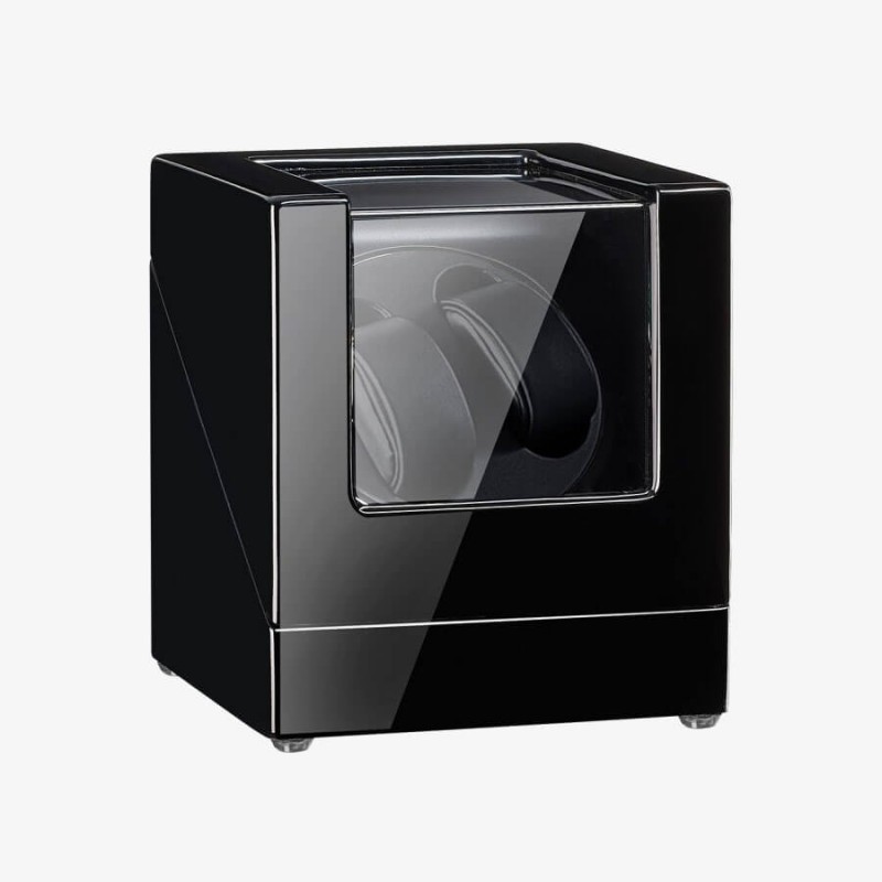 Black Wooden Double Self Winding Watch Winder Black Wooden Double Self Winding Watch Winder