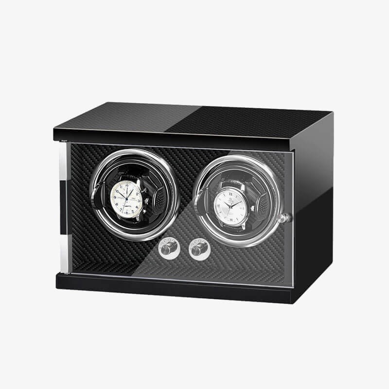 Best Vertical Wooden Double Watch Winder with Carbon Fiber Best Vertical Wooden Double Watch Winder with Carbon Fiber
