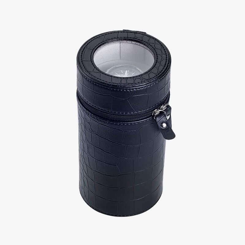 Travel Watch Winder Box With Black Leather Travel Watch Winder Box With Black Leather