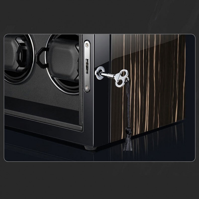 Best Watch Winder with 5 Extra Storage in Striped Ebony Wood - Dark Warrior Best Watch Winder with 5 Extra Storage in Striped Ebony Wood - Dark Warrior