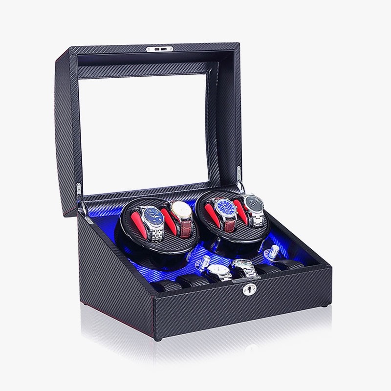 Carbon Fiber 4 Watch Winder Box With 6 Watch Storages Carbon Fiber 4 Watch Winder Box With 6 Watch Storages