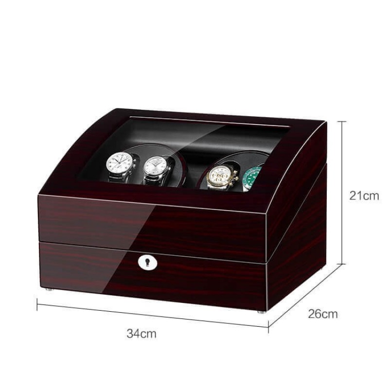 4 Watch Winders for Breitling Watches With 6 Watch Storages - Ebony BWC 4 Watch Winders for Breitling Watches With 6 Watch Storages - Ebony BWC