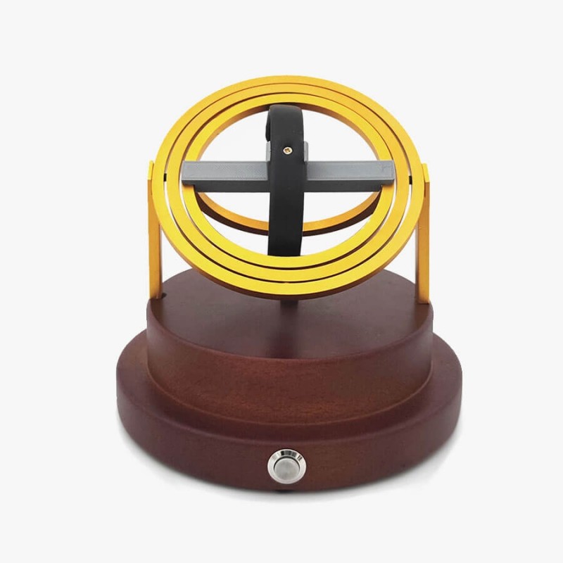 Wooden Orbital Gyroscope Watch Winder Display Box - Gold Wooden Orbital Gyroscope Watch Winder Display Box - Gold