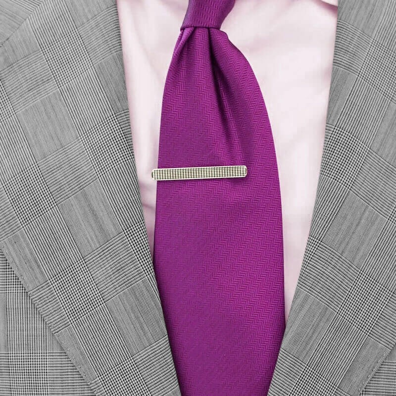 Vintage Checker Dense Silver Men’s Tie Clip Vintage Checker Dense Silver Men’s Tie Clip