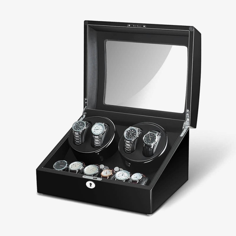 Rolex 4 Watch Winder Box for 10 Automatic Watches - Black Rolex 4 Watch Winder Box for 10 Automatic Watches - Black