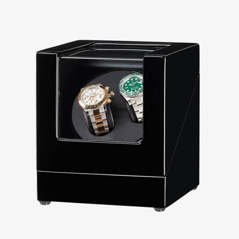 Black Wooden Double Self Winding Watch Winder Black Wooden Double Self Winding Watch Winder