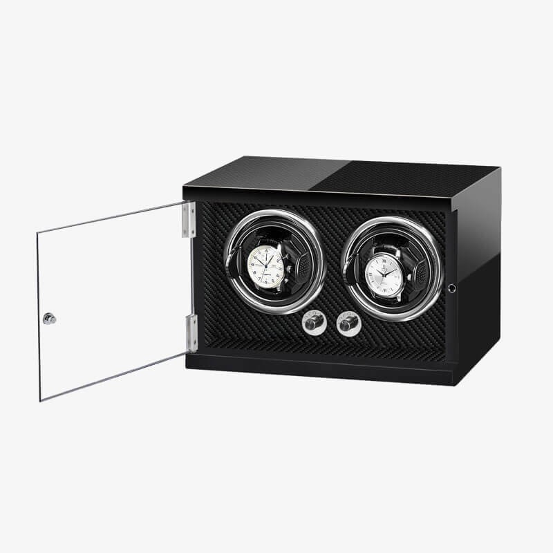 Best Vertical Wooden Double Watch Winder with Carbon Fiber Best Vertical Wooden Double Watch Winder with Carbon Fiber