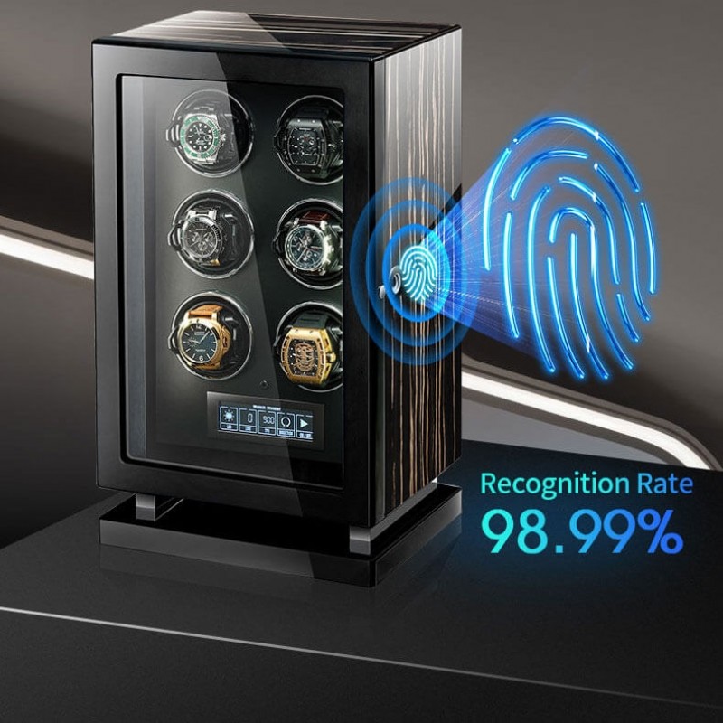 Dark Warrior 6 Watch Winders for Rolex Watches in Striped Ebony Wood Dark Warrior 6 Watch Winders for Rolex Watches in Striped Ebony Wood