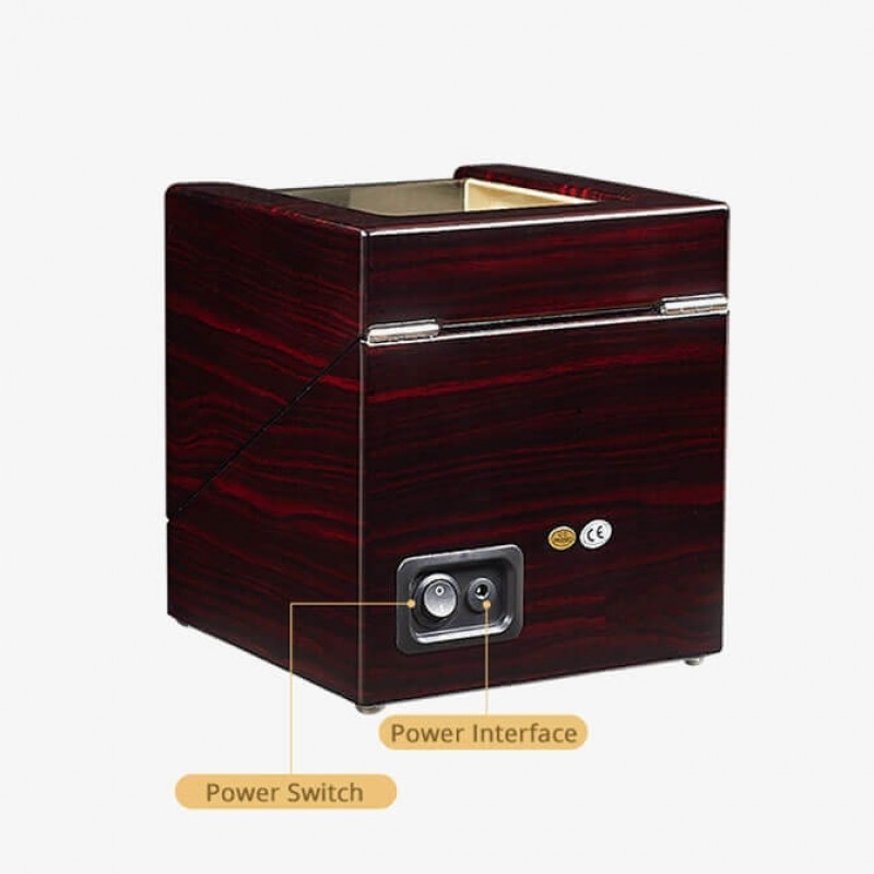 Ebony 2 Watch Winder Box with Beige Leather Ebony 2 Watch Winder Box with Beige Leather