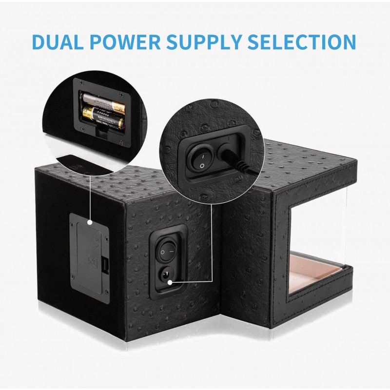 Automatic Single Watch Winder with Black Leather Automatic Single Watch Winder with Black Leather
