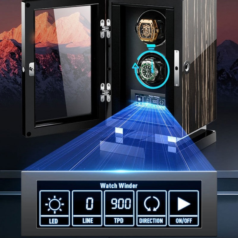 Dark Warrior 6 Watch Winders for Rolex Watches in Striped Ebony Wood Dark Warrior 6 Watch Winders for Rolex Watches in Striped Ebony Wood