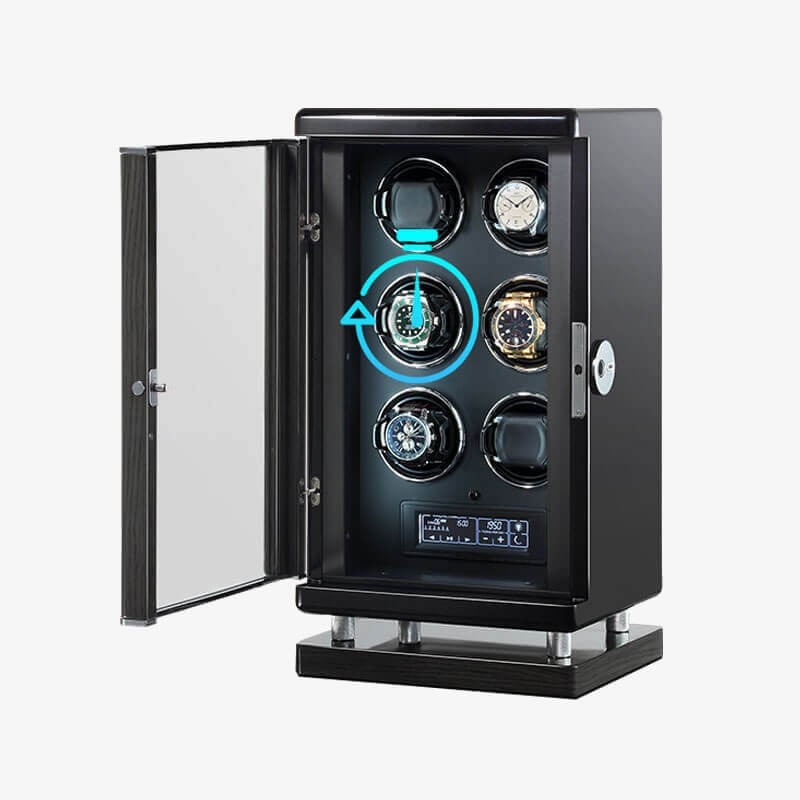 Best Design Wooden Automatic 6 Watch Winder Box with LCD Touch Screen Best Design Wooden Automatic 6 Watch Winder Box with LCD Touch Screen