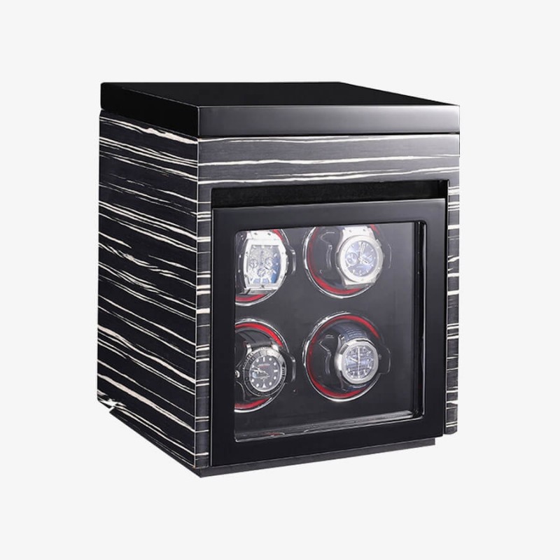 Vertical 4 Watch Winder Box with 4 Watch Storages has Touch Screen Remote Vertical 4 Watch Winder Box with 4 Watch Storages has Touch Screen Remote