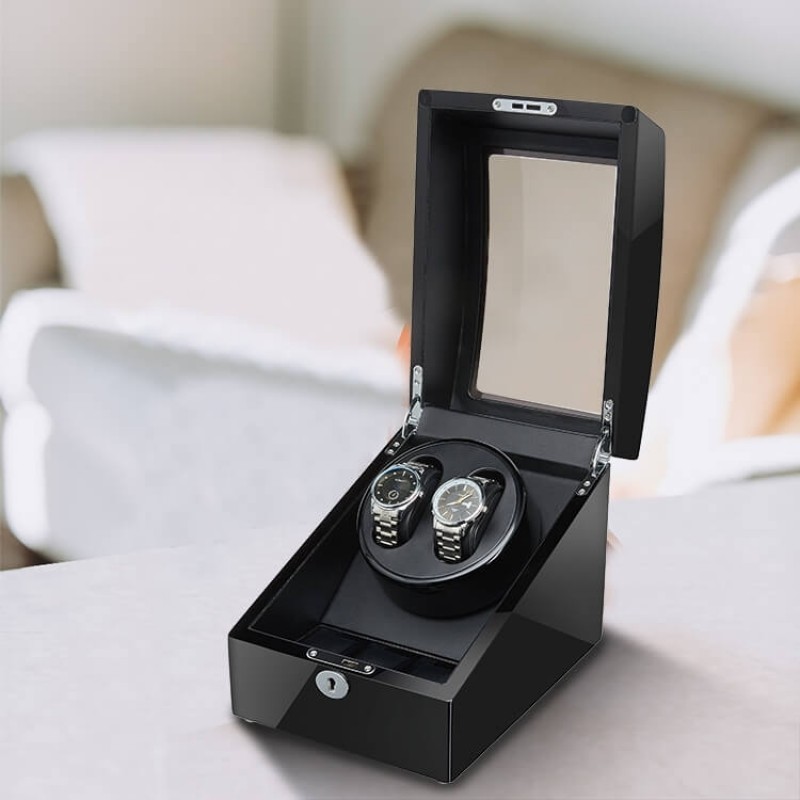 Best Automatic Double Watch Winder with 3 Storages - Black Best Automatic Double Watch Winder with 3 Storages - Black