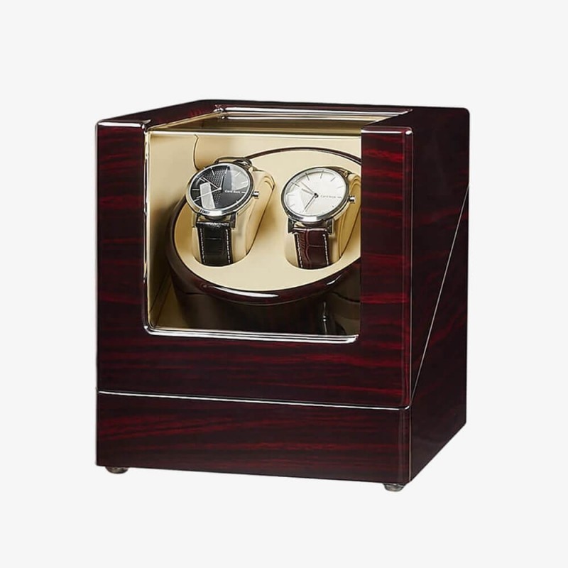 Ebony 2 Watch Winder Box with Beige Leather Ebony 2 Watch Winder Box with Beige Leather