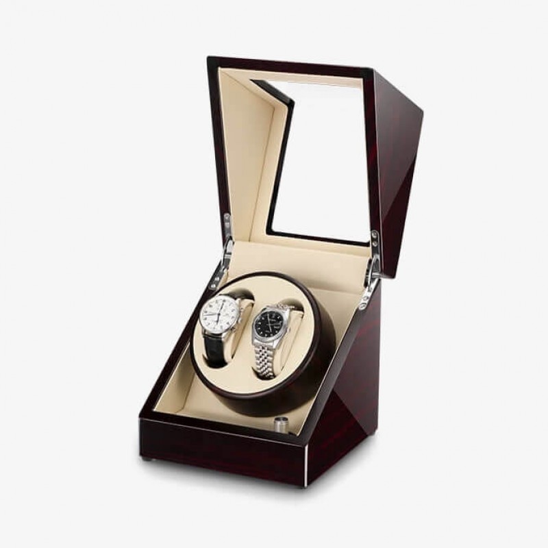 Ebony 2 Watch Winder Box with Beige Leather Ebony 2 Watch Winder Box with Beige Leather