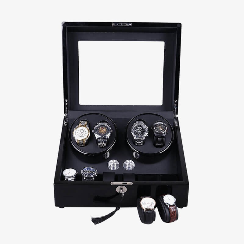 Rolex 4 Watch Winder Box for 10 Automatic Watches - Black Rolex 4 Watch Winder Box for 10 Automatic Watches - Black